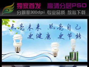 點(diǎn)亮未來(lái)，守護(hù)家園——LED節(jié)能燈海報(bào)廣告設(shè)計(jì)